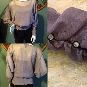 Grey metallic lavender Chiffon 2 in 1 Blouse